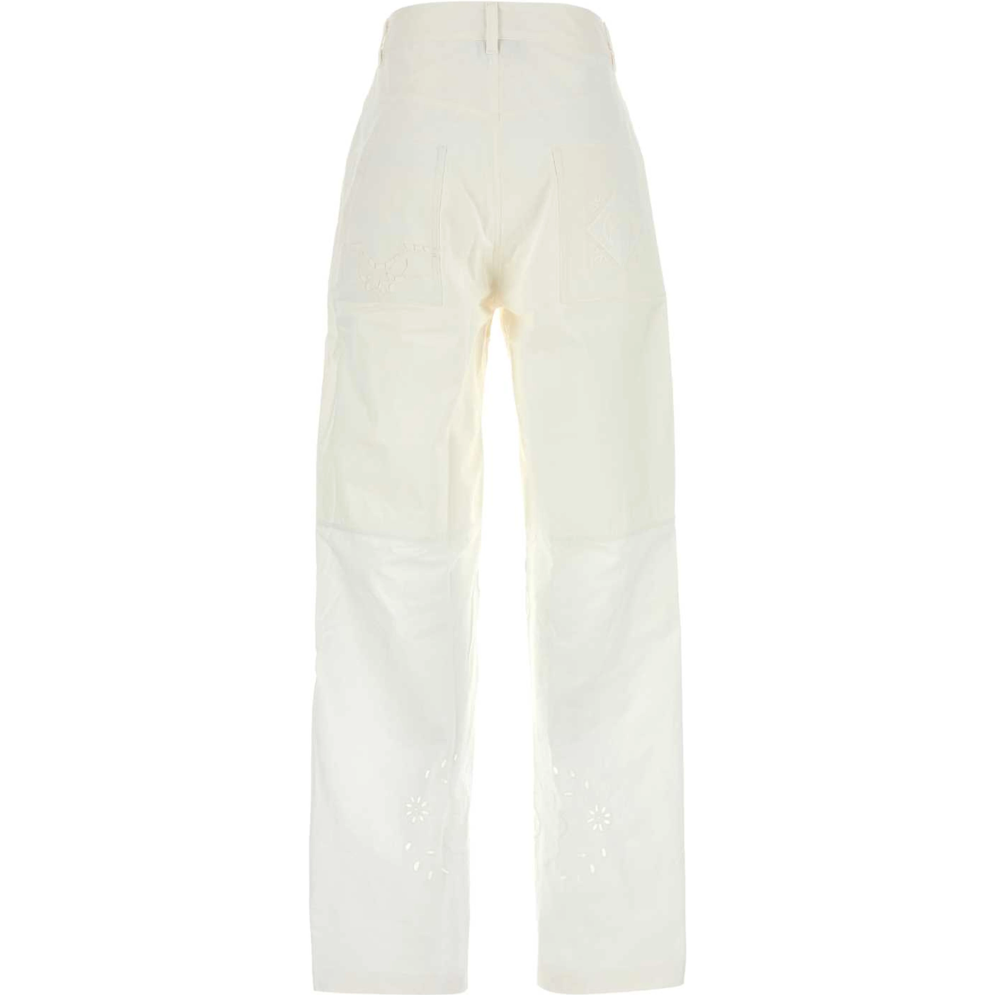 REGENERATED HOUSEHOLD LINEN WIDE LEG PANTS