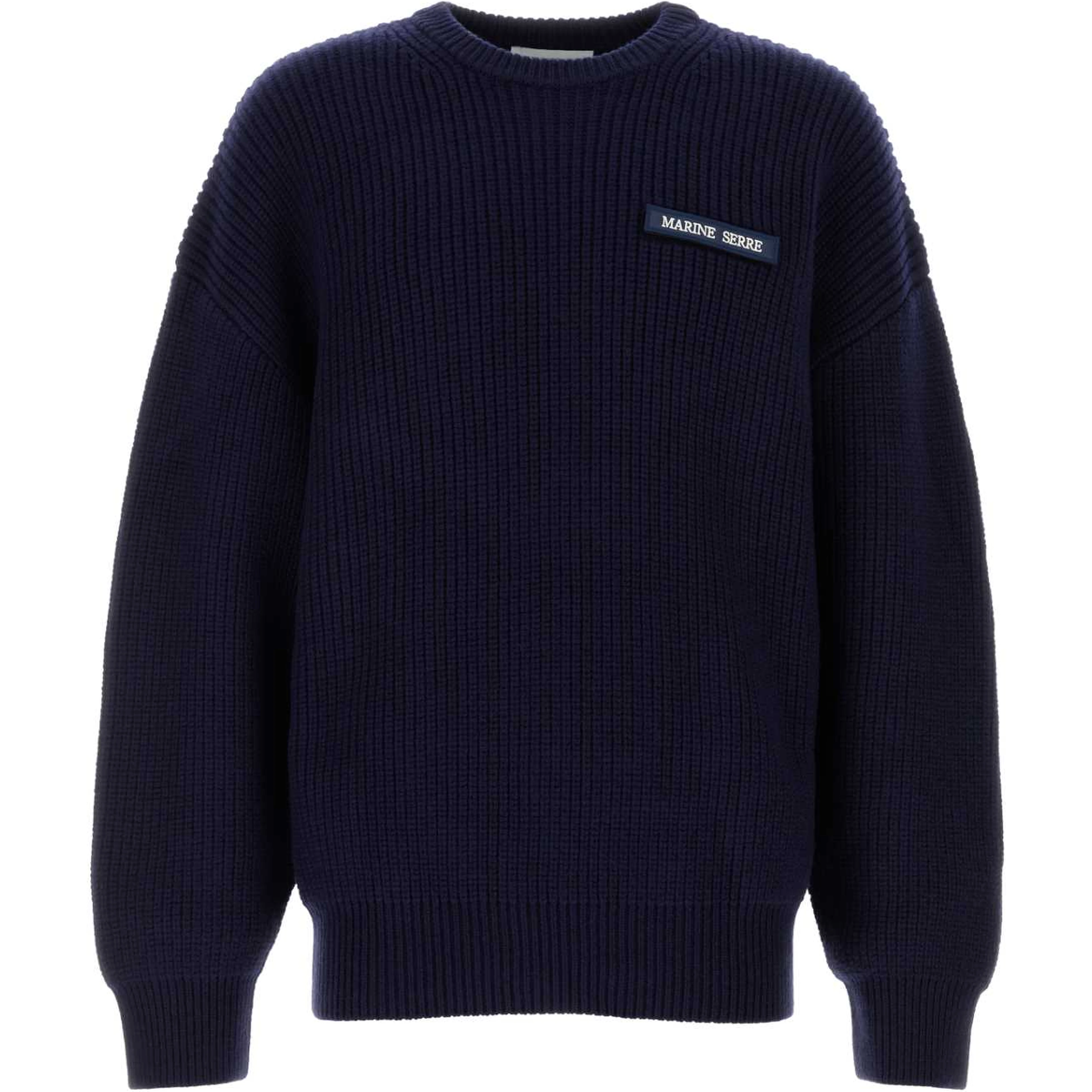 MS HALF CARDIGAN KNIT CREWNECK SWEATER