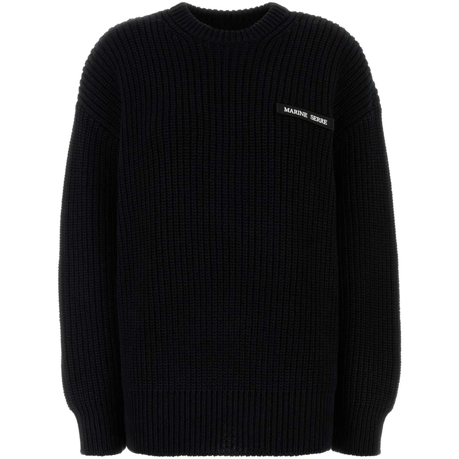 HALF CARDIGAN KNIT CREWNECK SWEATER