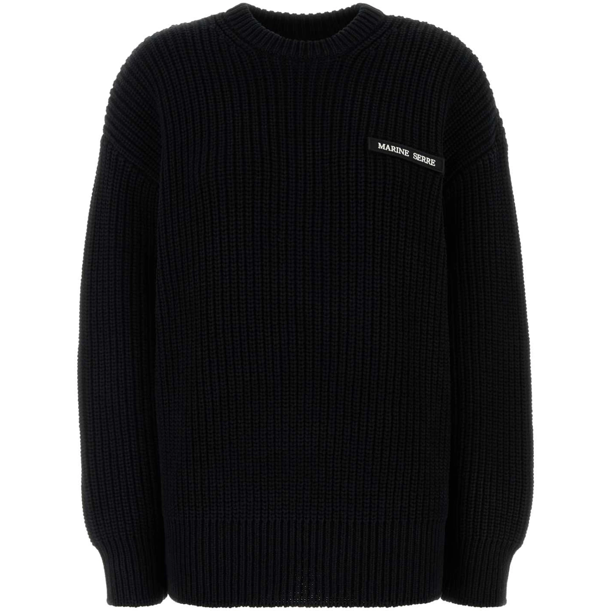 HALF CARDIGAN KNIT CREWNECK SWEATER