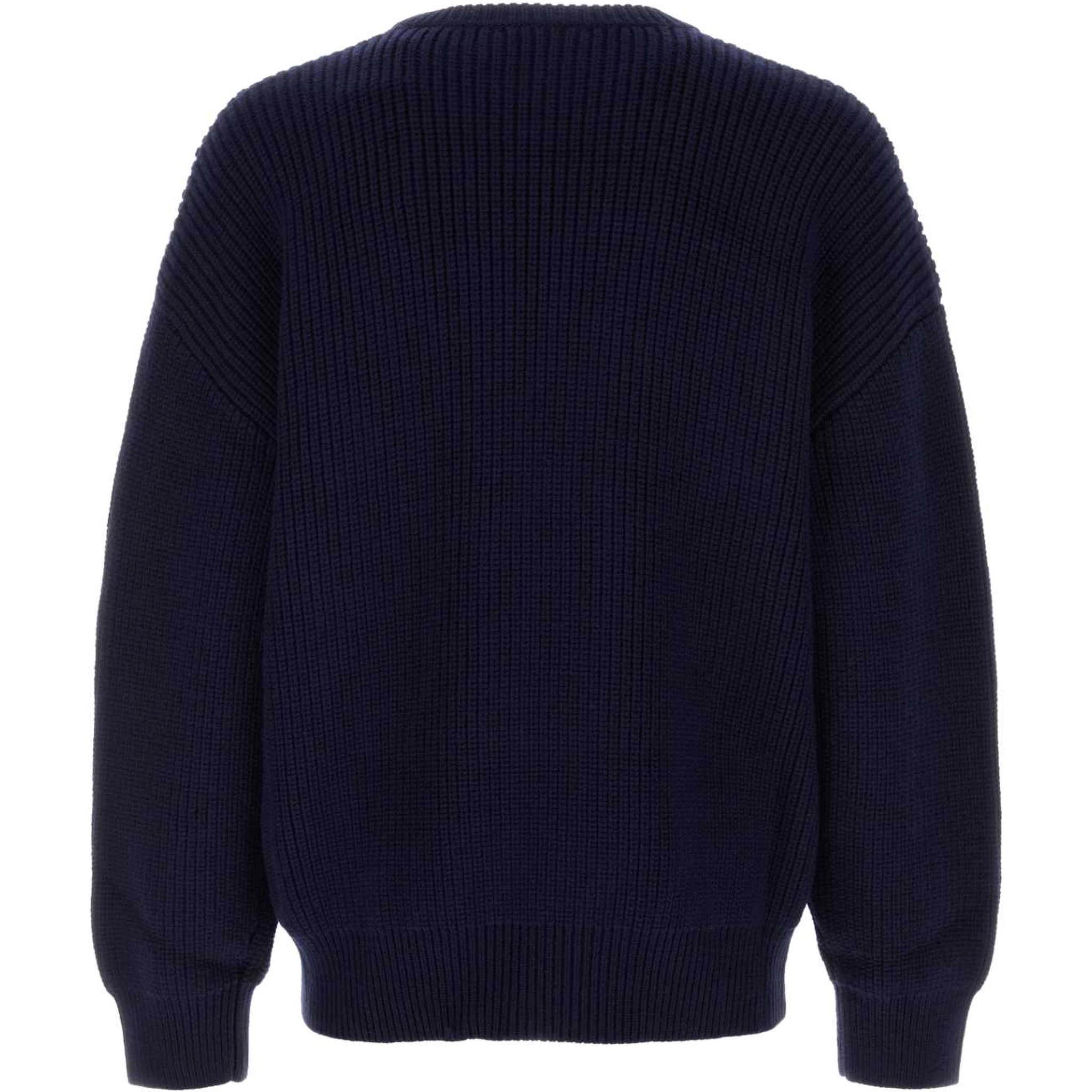 MS HALF CARDIGAN KNIT CREWNECK SWEATER