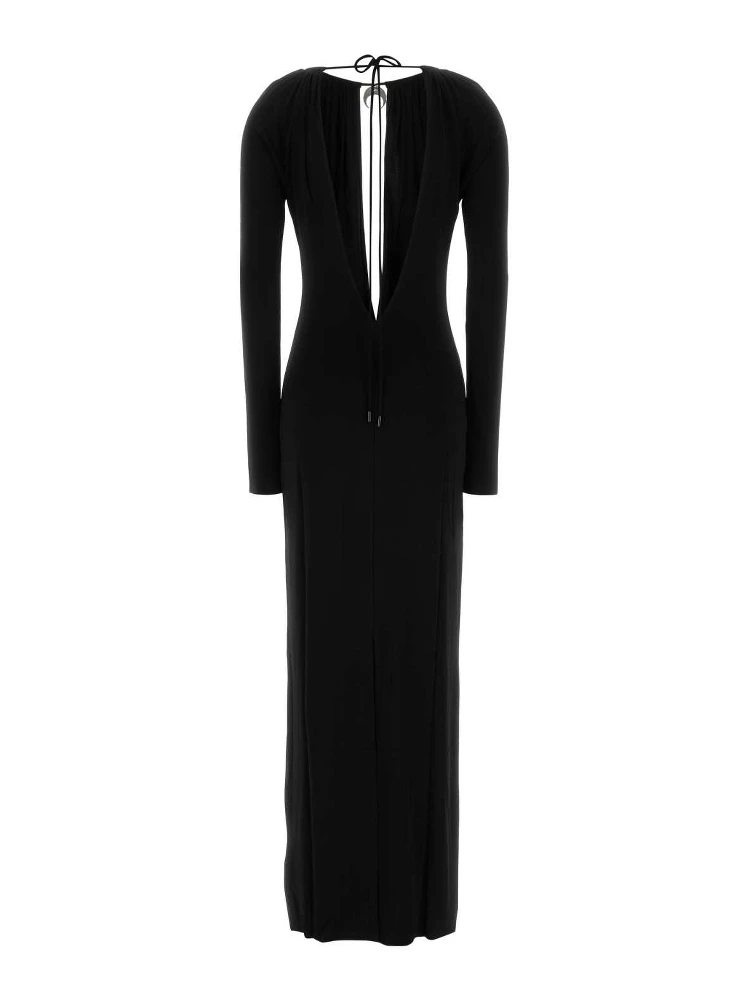 DRAPED JERSEY LS LONG DRESS alternative