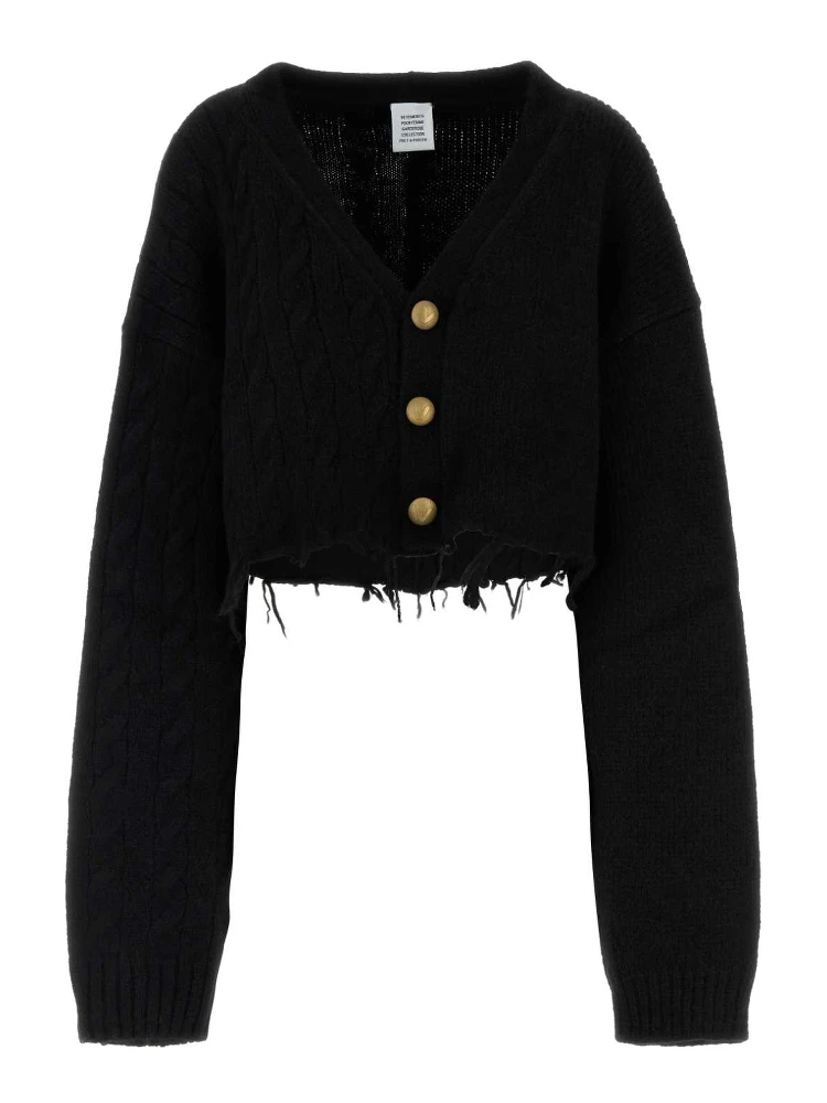 SPLIT CROPPED CARDIGAN