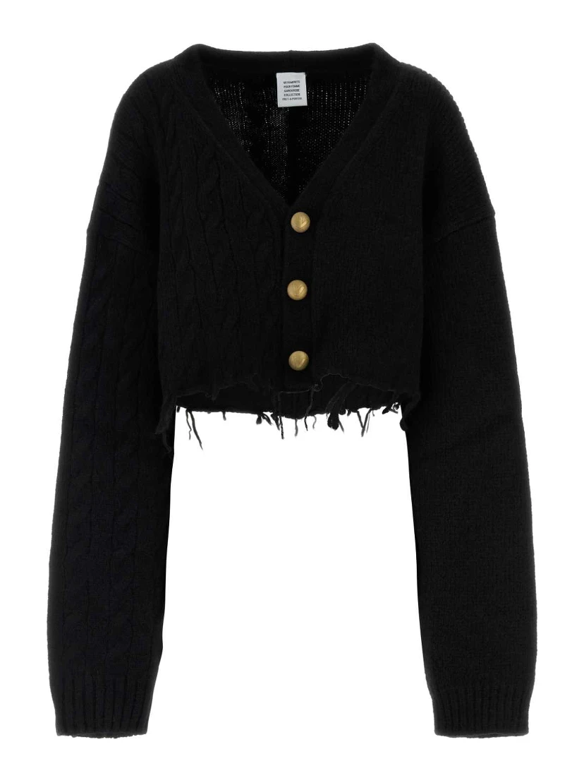 SPLIT CROPPED CARDIGAN