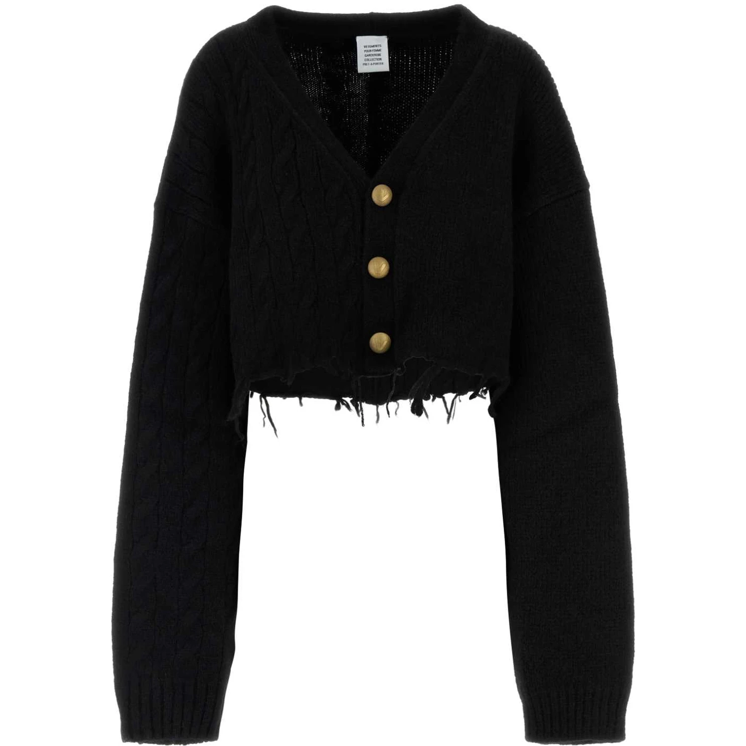 SPLIT CROPPED CARDIGAN