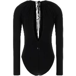 DRAPED JERSEY LS CREWNECK TOP