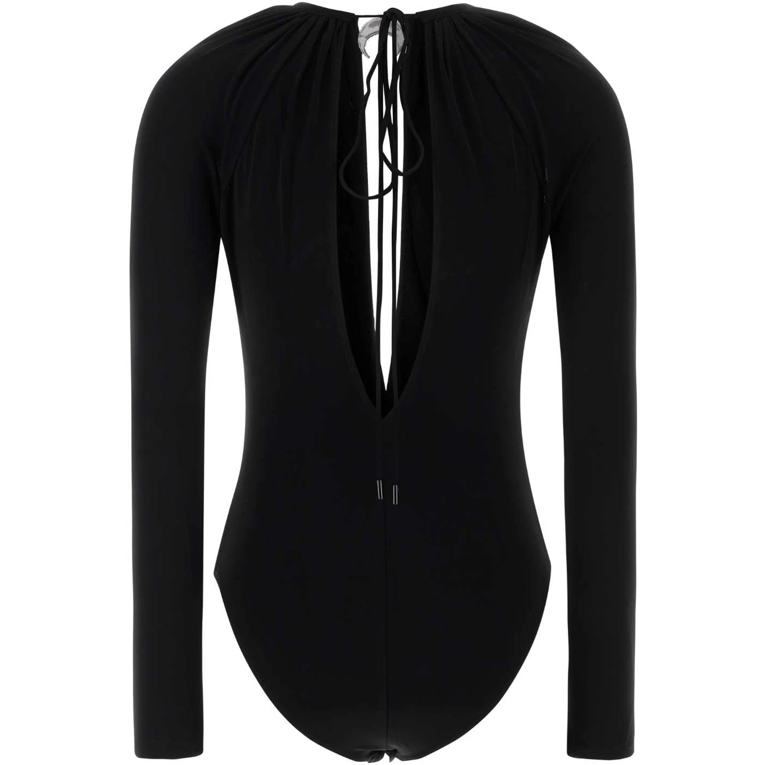 DRAPED JERSEY LS CREWNECK TOP