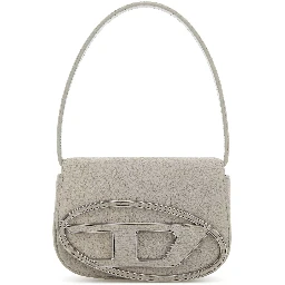 Light grey leather 1DR shoulder bag