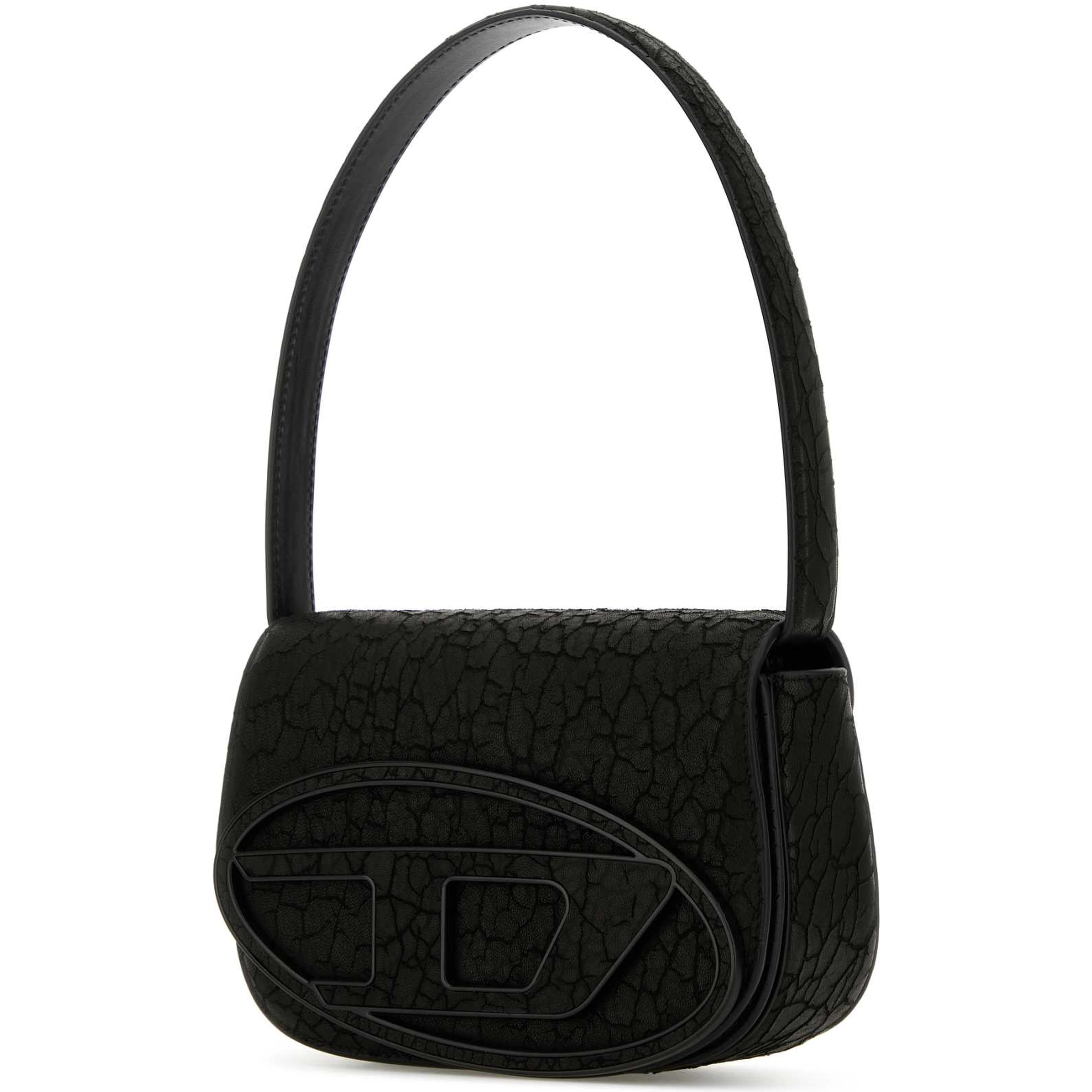 Black leather 1DR shoulder bag