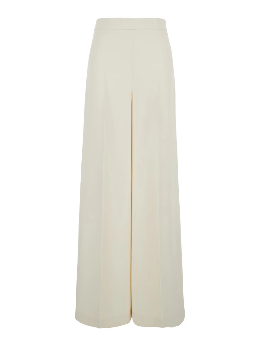 Beige Pants with Logo Pendant and Side Zip Closure in Tech Fabric Woman