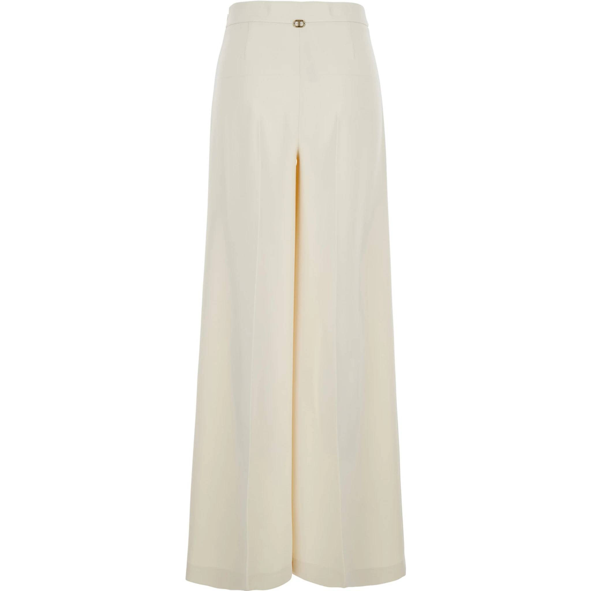 Beige Pants with Logo Pendant and Side Zip Closure in Tech Fabric Woman