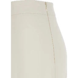 Beige Pants with Logo Pendant and Side Zip Closure in Tech Fabric Woman