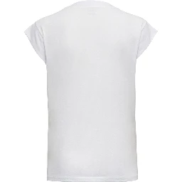 White Cotton V-Neck T-Shirt