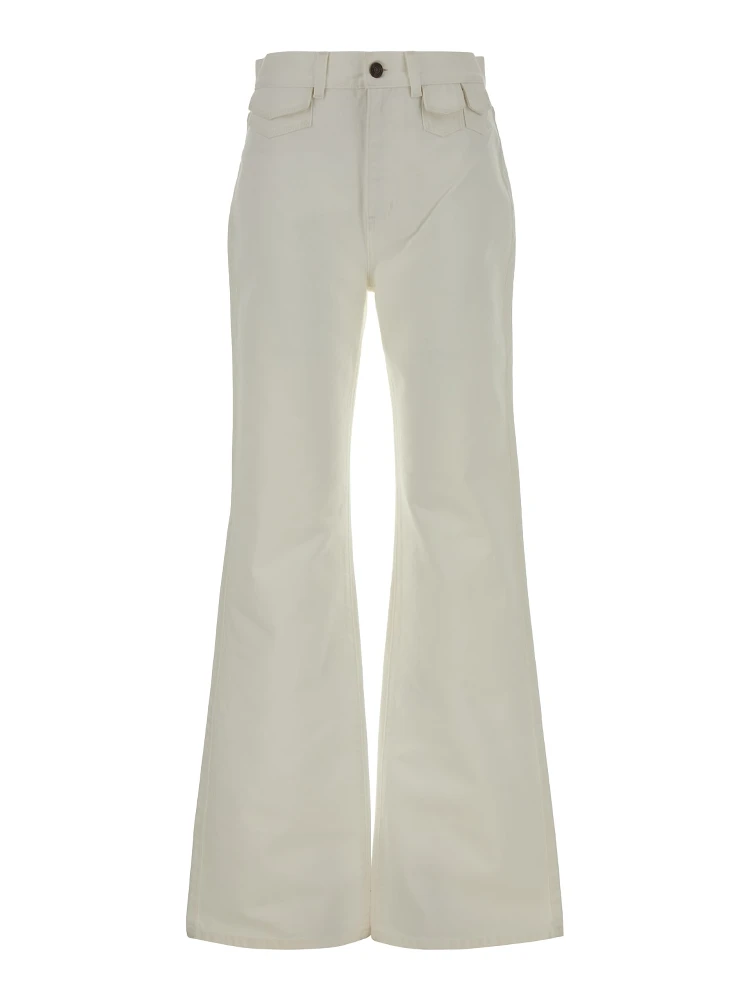 Jeans flare a vita alta in denim