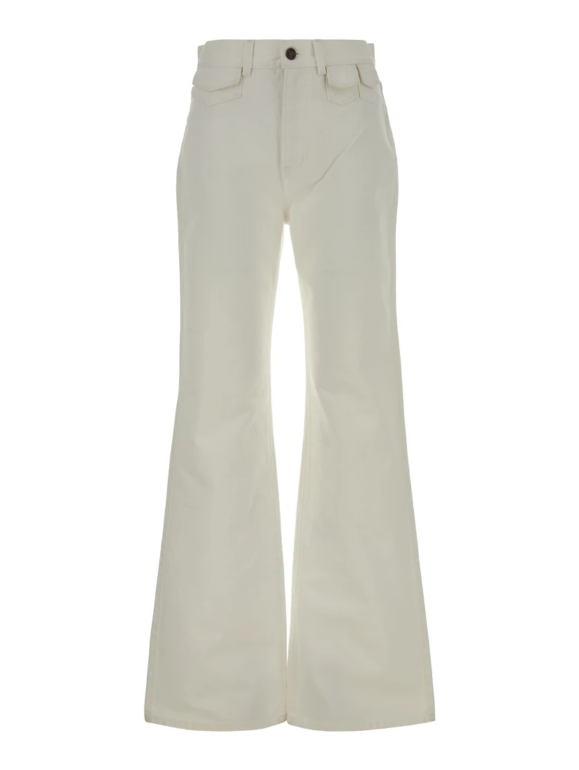 Jeans flare a vita alta in denim