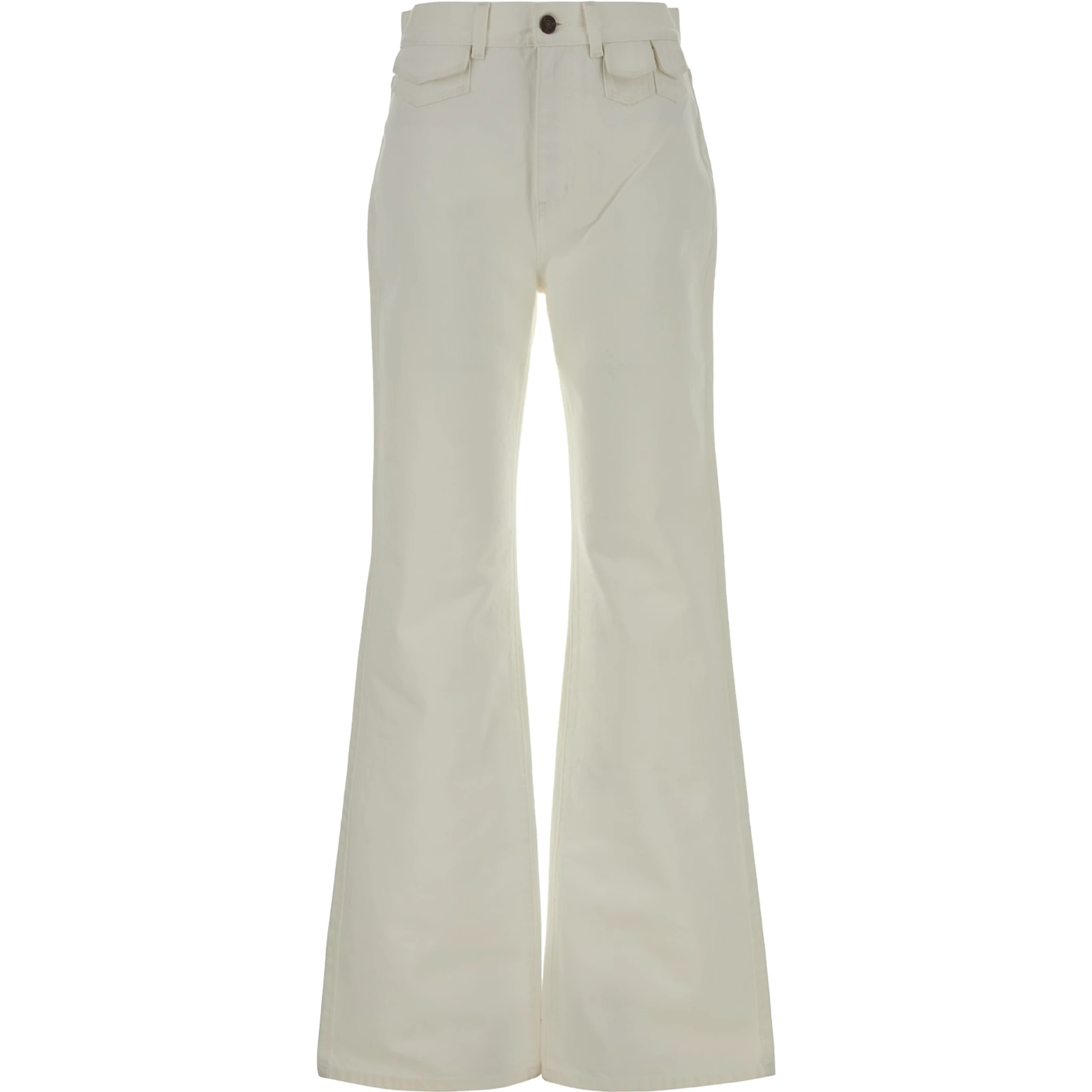 Jeans flare a vita alta in denim