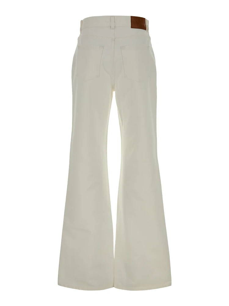 Jeans flare a vita alta in denim alternative