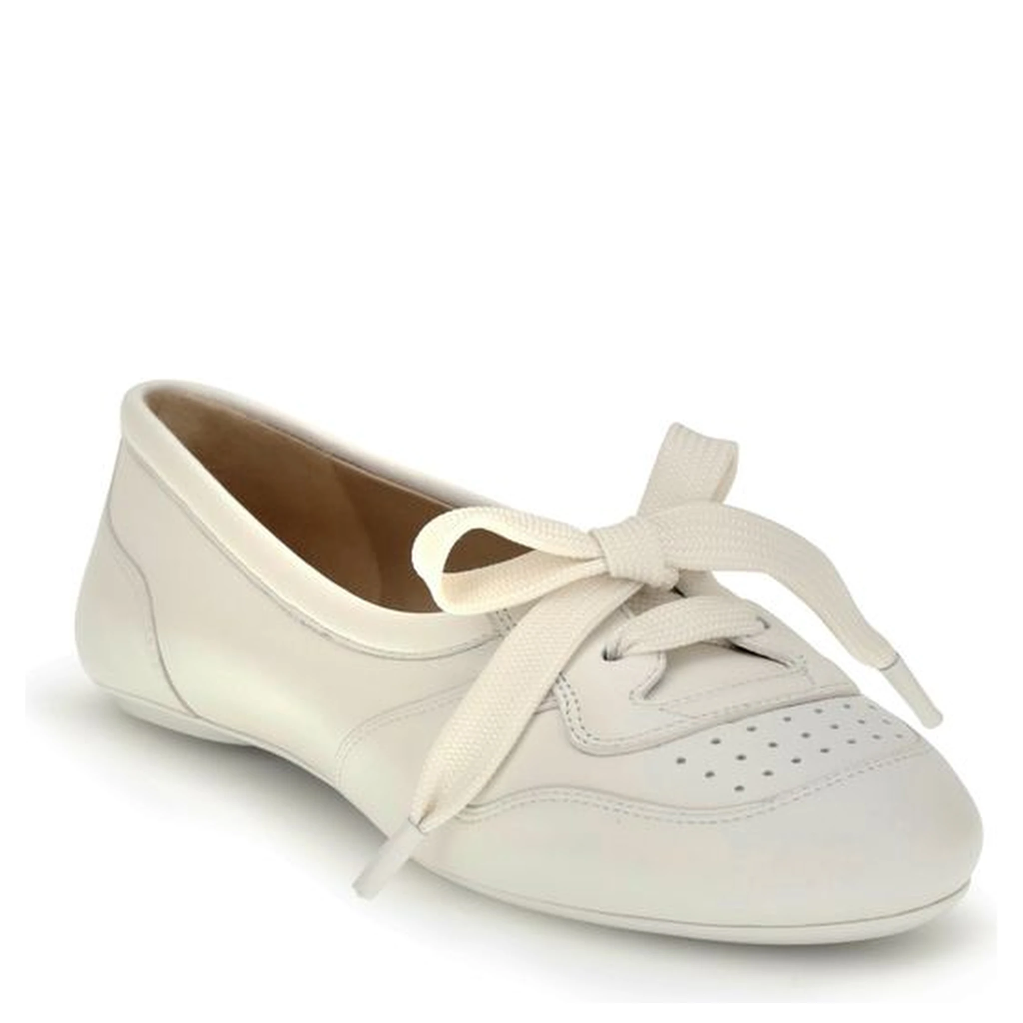 White Calf Leather Bos Taurus Ballet Flats