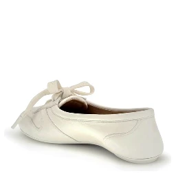 White Calf Leather Bos Taurus Ballet Flats