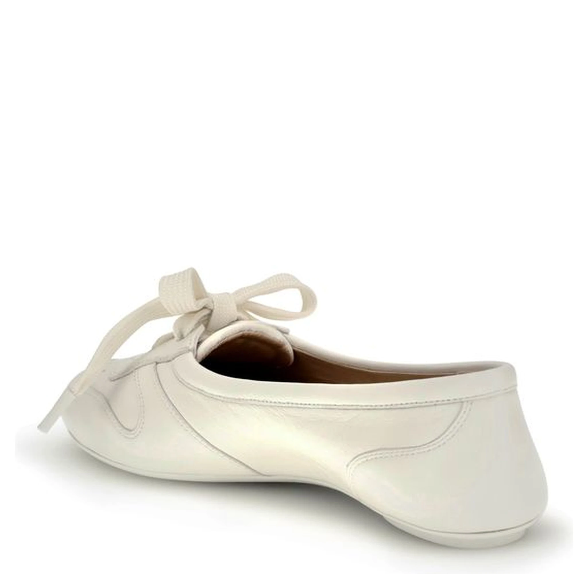 White Calf Leather Bos Taurus Ballet Flats