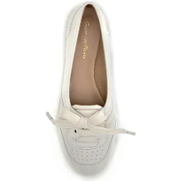 White Calf Leather Bos Taurus Ballet Flats