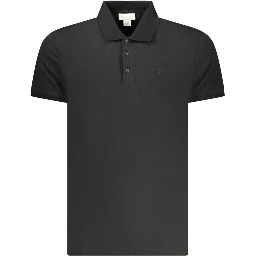 Black Cotton Men Polo Shirt