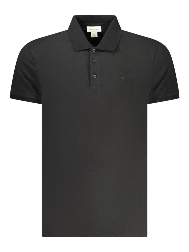 Black Cotton Men Polo Shirt