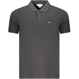 Black Cotton Men Polo