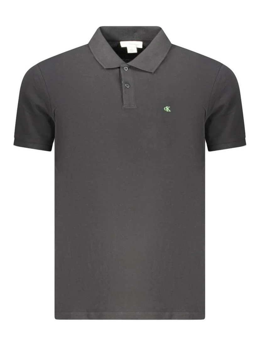 Black Cotton Men Polo