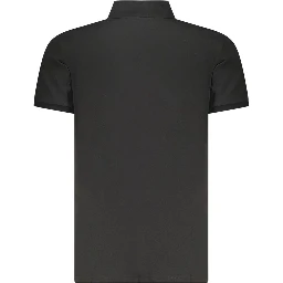 Black Cotton Men Polo Shirt