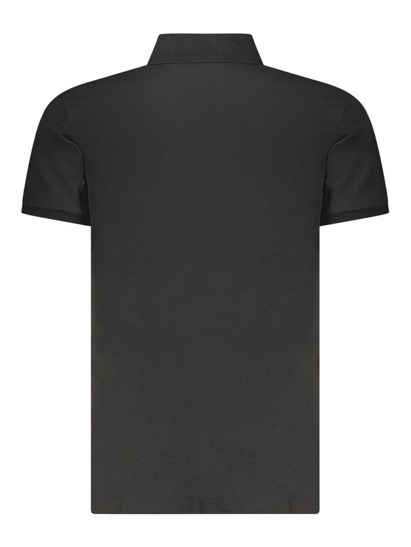Black Cotton Men Polo Shirt