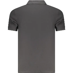 Black Cotton Men Polo