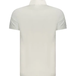 White Cotton Men Polo Shirt