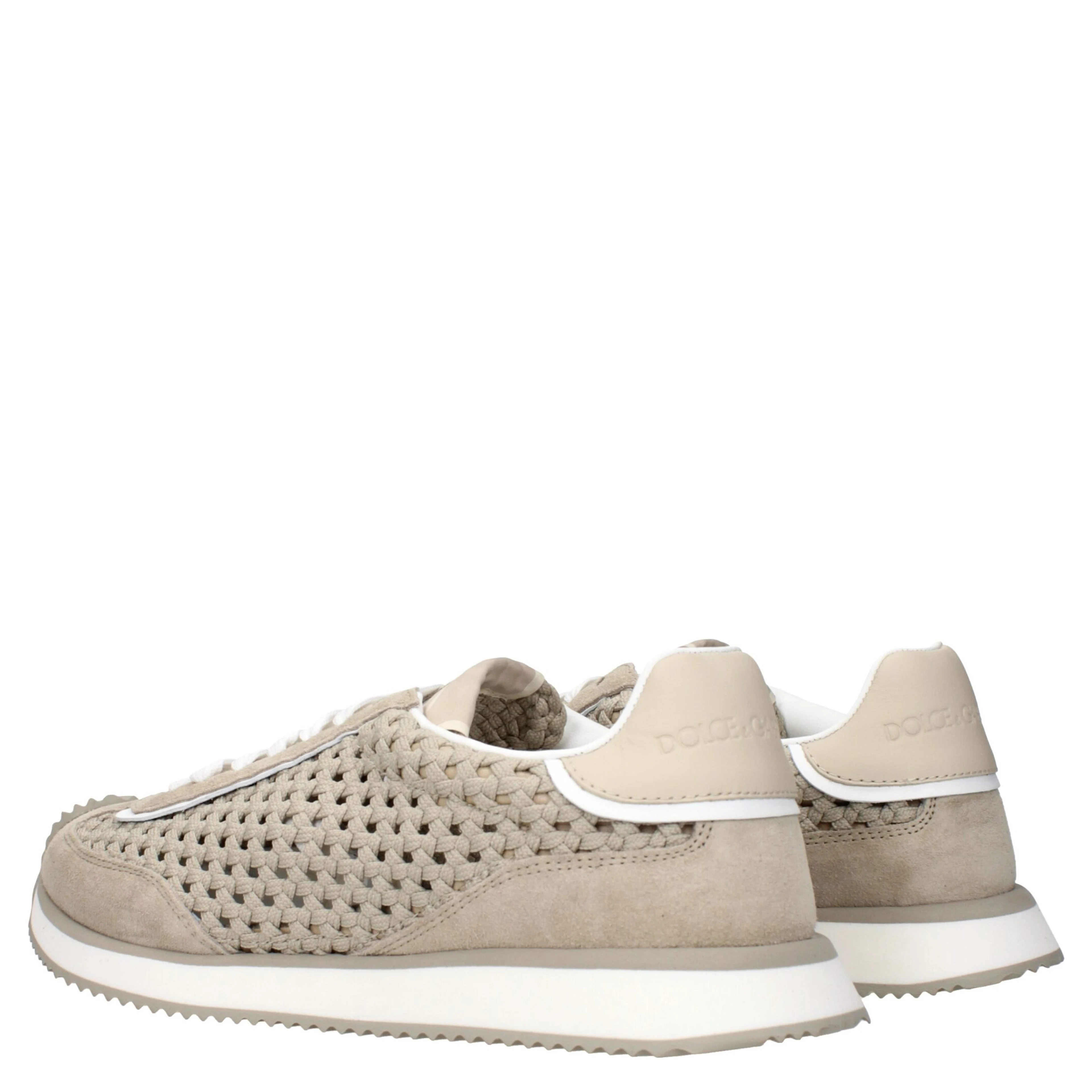 Beige Fabric Low Top Sneakers