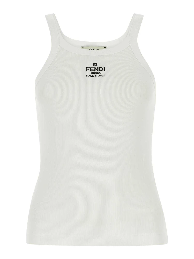 TOP FENDI RIBBED COTTON JERSEY