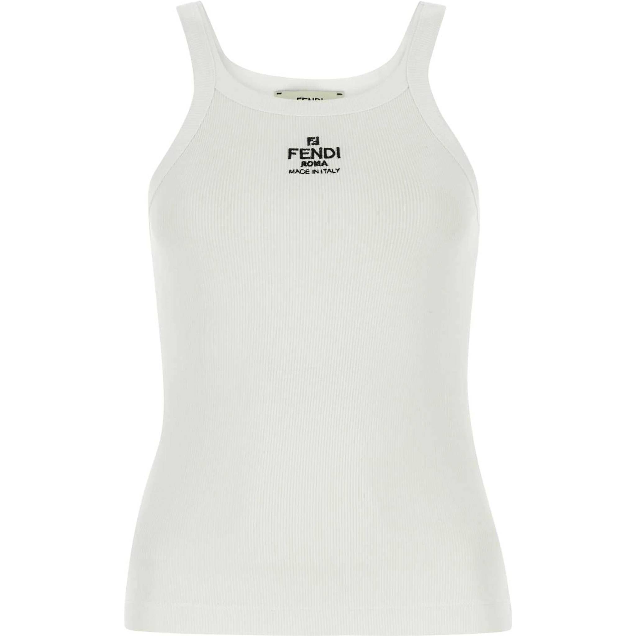 TOP FENDI RIBBED COTTON JERSEY