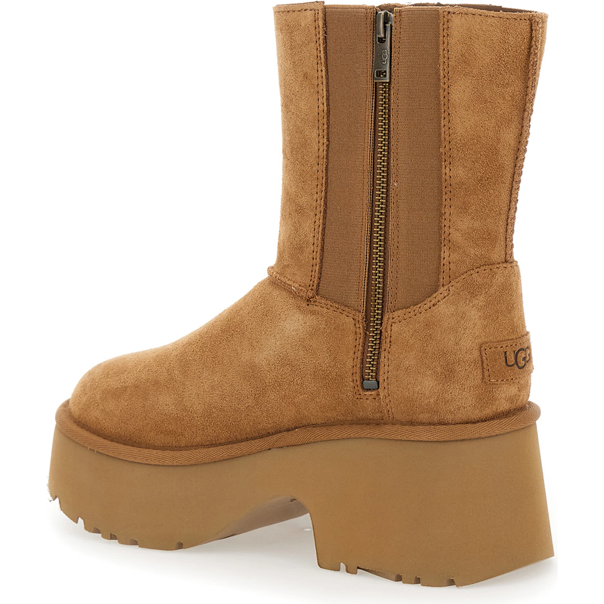 Brown Twin Seam New Heights Boots in Suede Woman