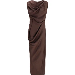 Brown Polyester Cocktail Dress