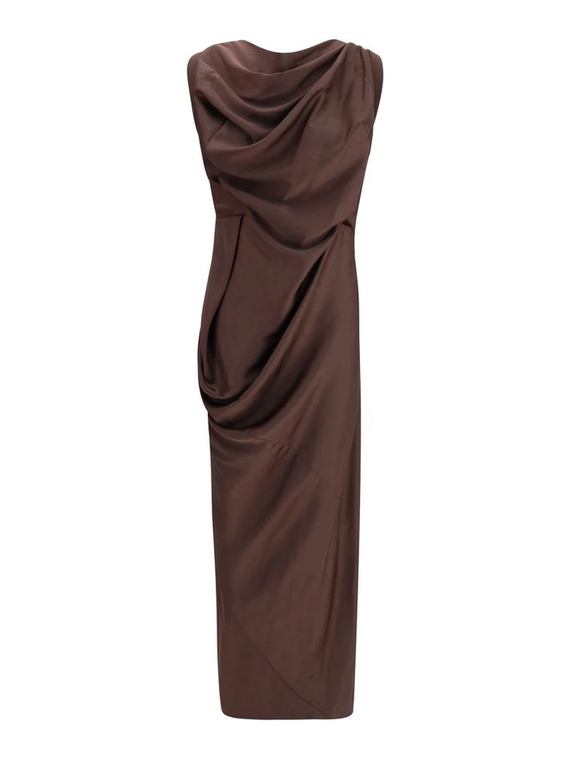 Brown Polyester Cocktail Dress