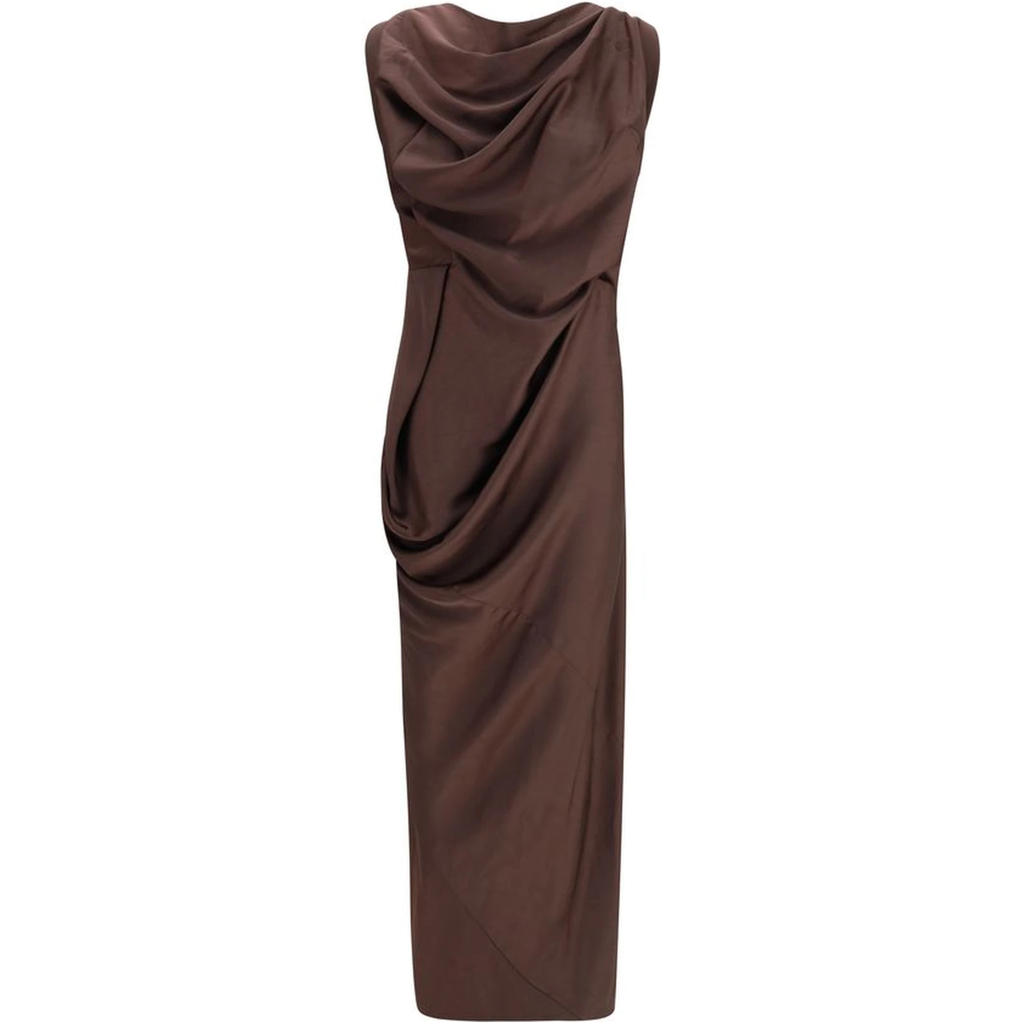 Brown Polyester Cocktail Dress