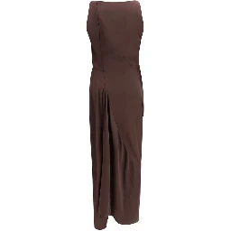 Brown Polyester Cocktail Dress