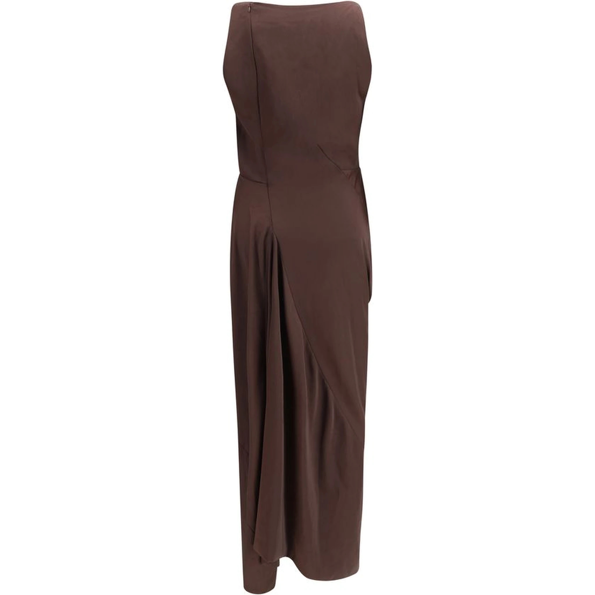 Brown Polyester Cocktail Dress