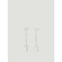 Bow pearl droplet earrings