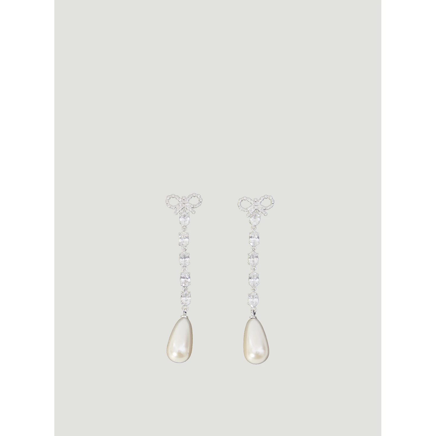 Bow pearl droplet earrings