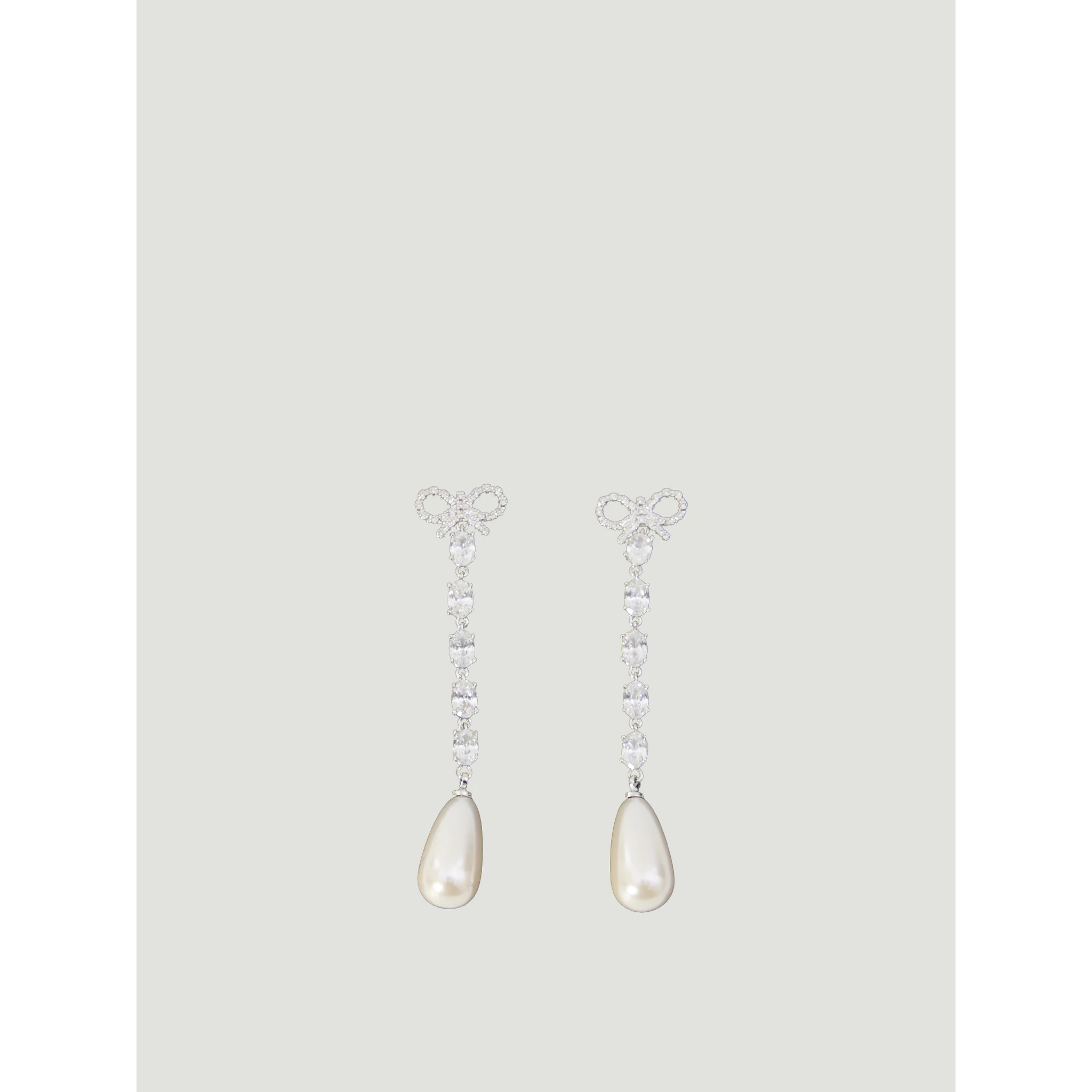 Bow pearl droplet earrings