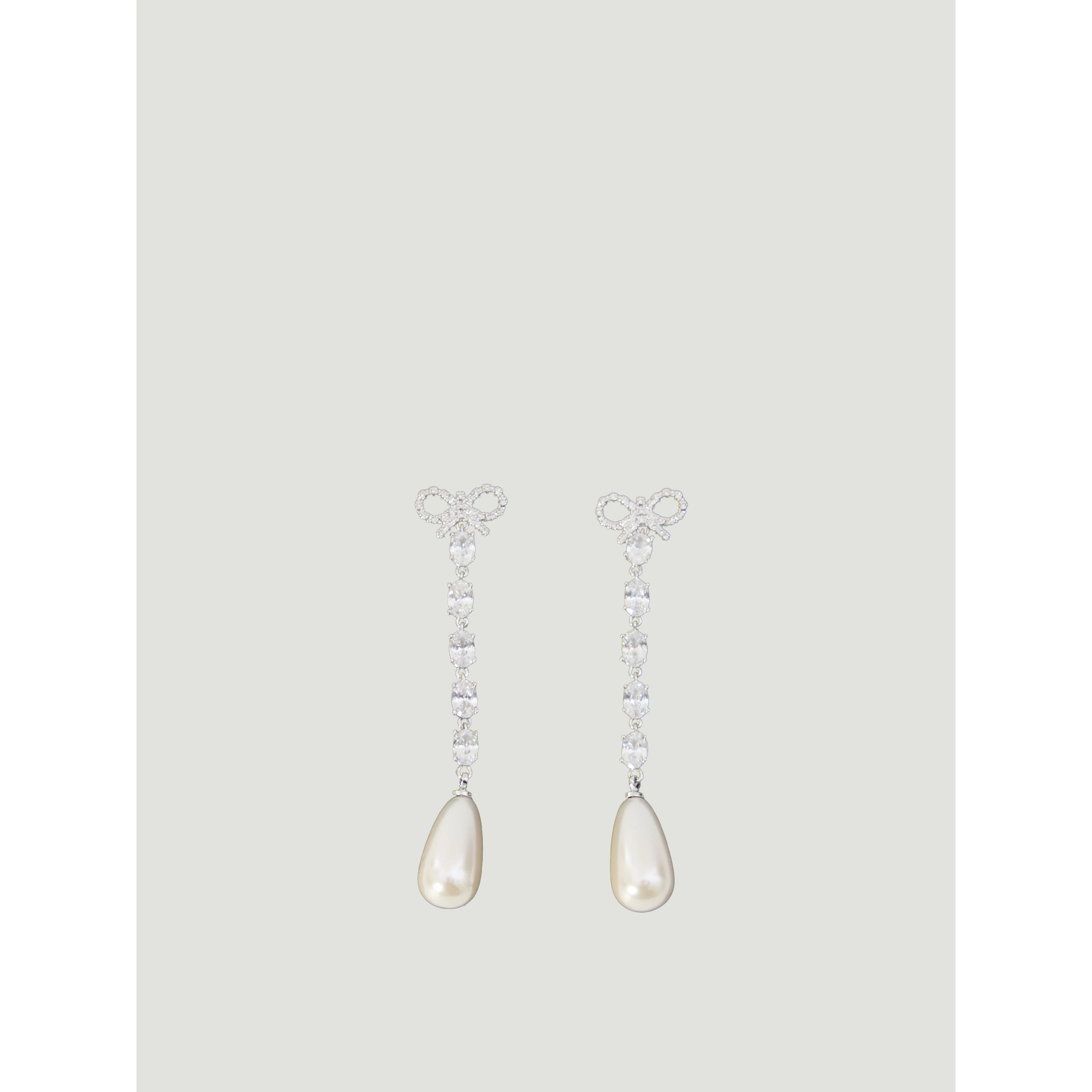 Bow pearl droplet earrings