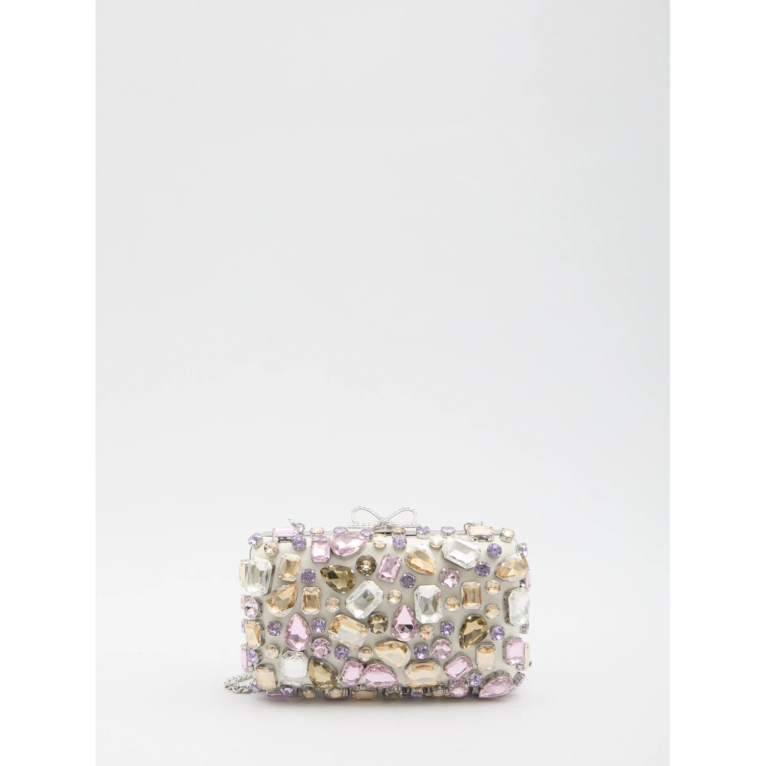 Multi crystal embellished clutch bag
