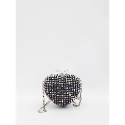 Multi crystal Heart clutch bag