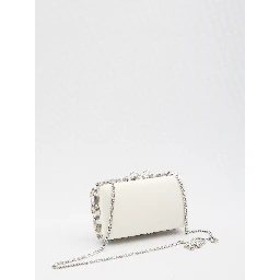 Multi crystal embellished clutch bag