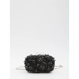 Floral crystal clutch bag